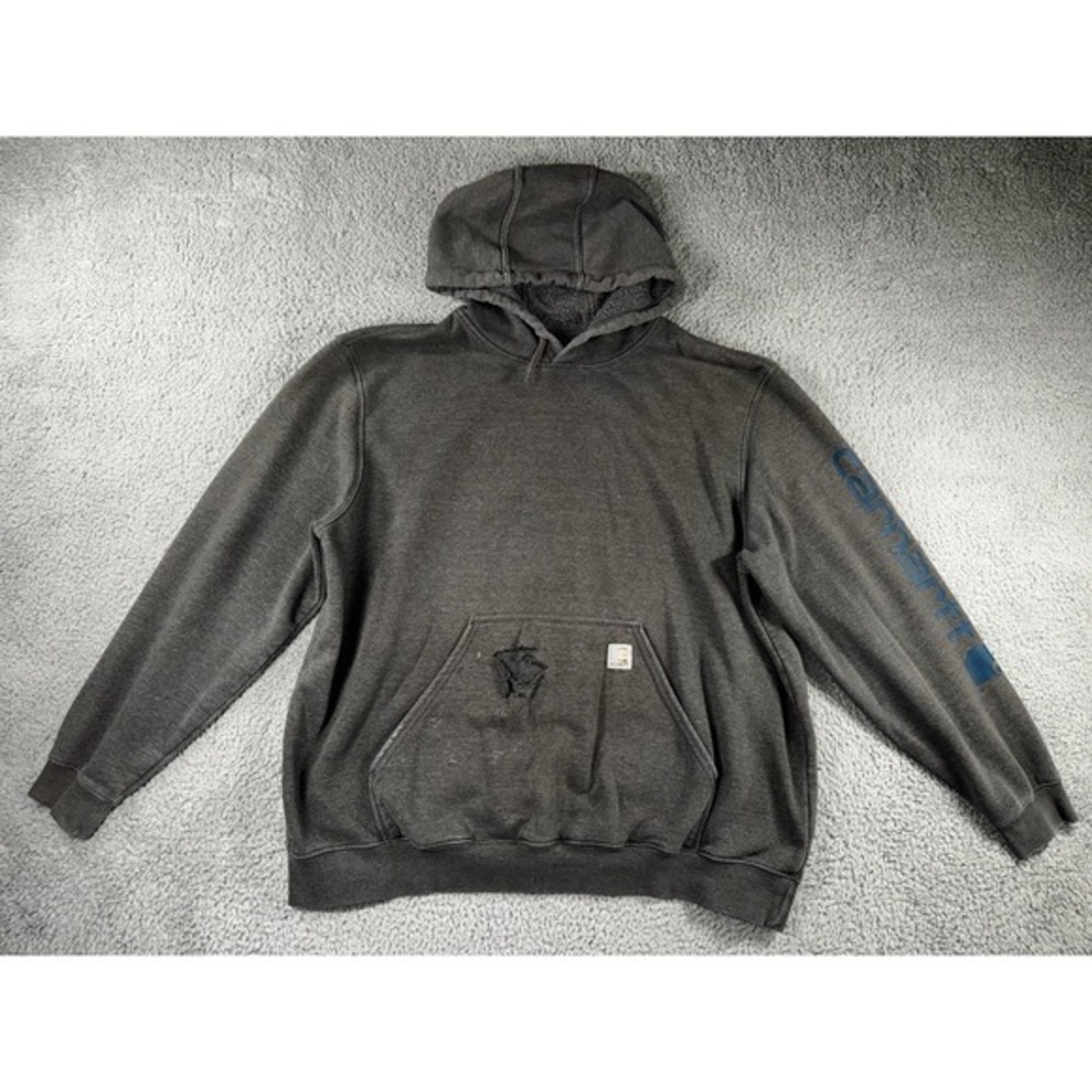 Carhartt Hoodie Men 2XL‎ Original Fit Logo Thrashed Grunge Workwear  Gorpcore